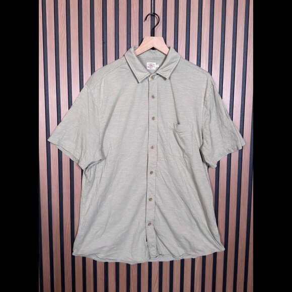Faherty Shirt XL Men Green Heather Short Sleeve Casual Button Down Stretch